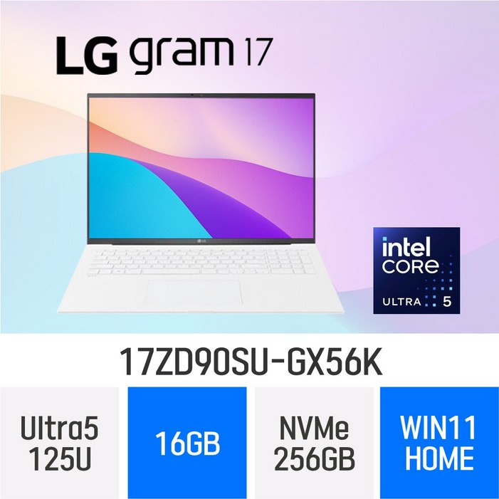 LG전자 2024 그램17 17ZD90SUGX56K, 17ZD90SUGX56K, WIN11 Home, 16GB, 256GB, 스노우화이트 LG전자 2024 그램17 17ZD90SUGX56K, 17ZD90SUGX56K, WIN11 Home, 16GB, 256GB, 스노우화이트