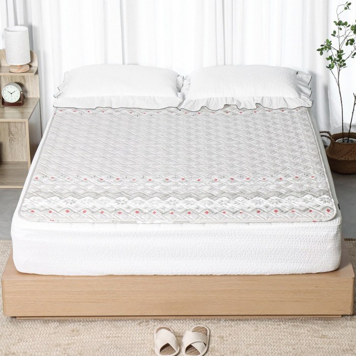 [전자파없는 25년 최신형] 몽비오스 국산 EMF 전자파없는 워셔블 세미마이크로 그래핀 탄소매트 온열 전기매트 침대용 캠핑용