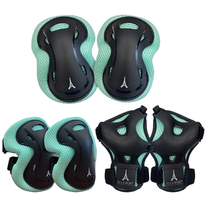 엘르스포츠 보호대 세이프플랙스 인라인 킥보드 보호대장비 3종세트 아동 성인, 세이프플랙스XS8세미만민트, 1세트