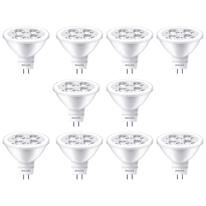 필립스 MR16 5W LED 에센셜 할로겐 램프, 전구색, 10개