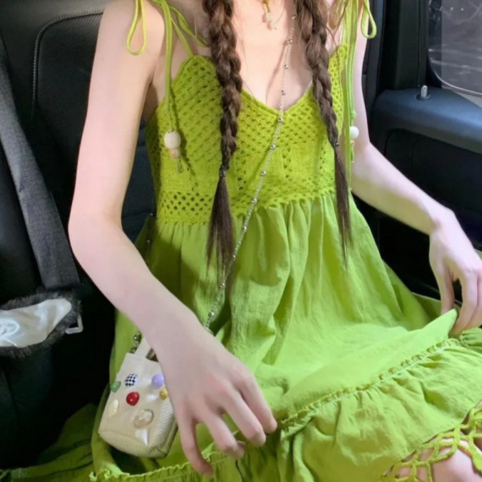 쁘띠꼬모 여성 미디 원피스 러플 캐주얼 데일리 편안한 GX5021126