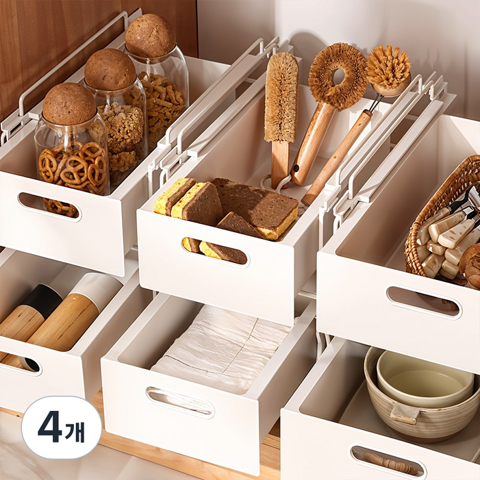 마치홈 슬라이딩선반 주방정리 서랍함, 4개