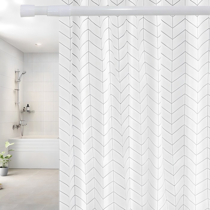 썬데코 패브릭 방수 샤워커튼  샤워봉 6호 세트