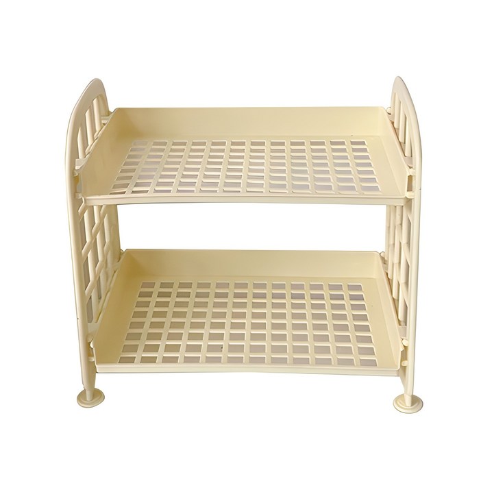 홈플로우 귀여운 데스크 2단 그물 미니 선반