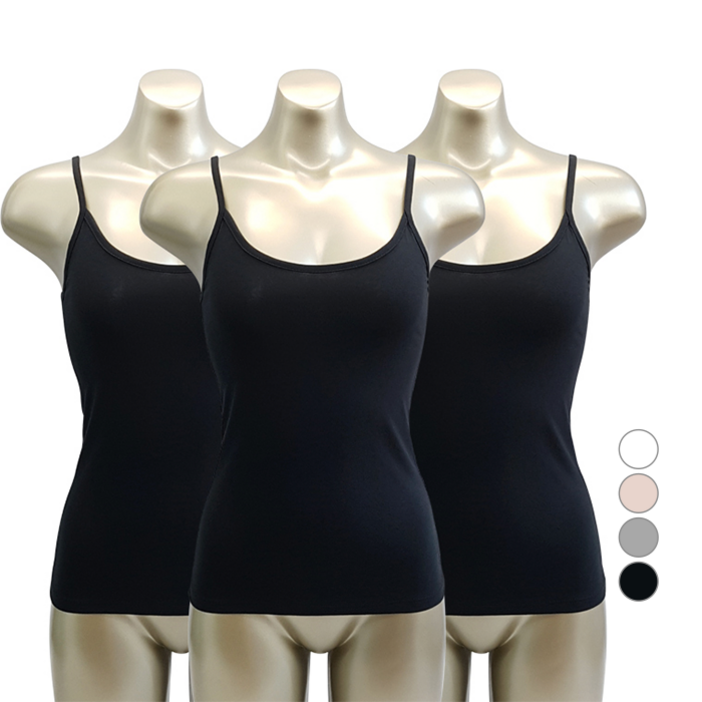 모띠마마 여성용 순면 스판 끈나시 3p