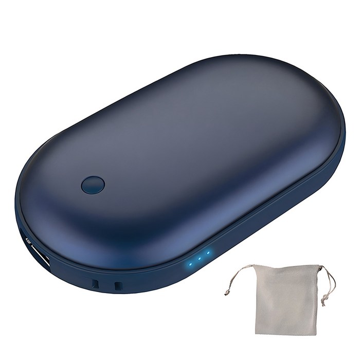 미니 조약돌 손난로 보조배터리 5000mAh 전용파우치, iGPBHOT3, 코발트블루