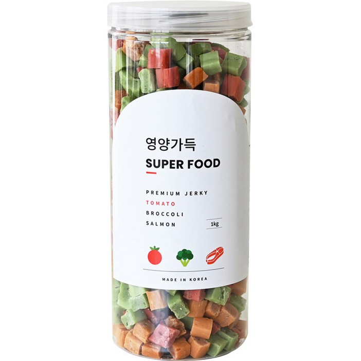 제로랩스 강아지 영양가득 져키, 토마토브로콜리연어, 1kg, 1개