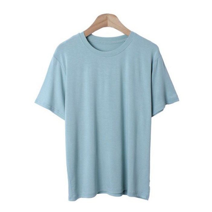 시크블랙 여성용 에스프 무지 반팔 티셔츠 cpt11906k32