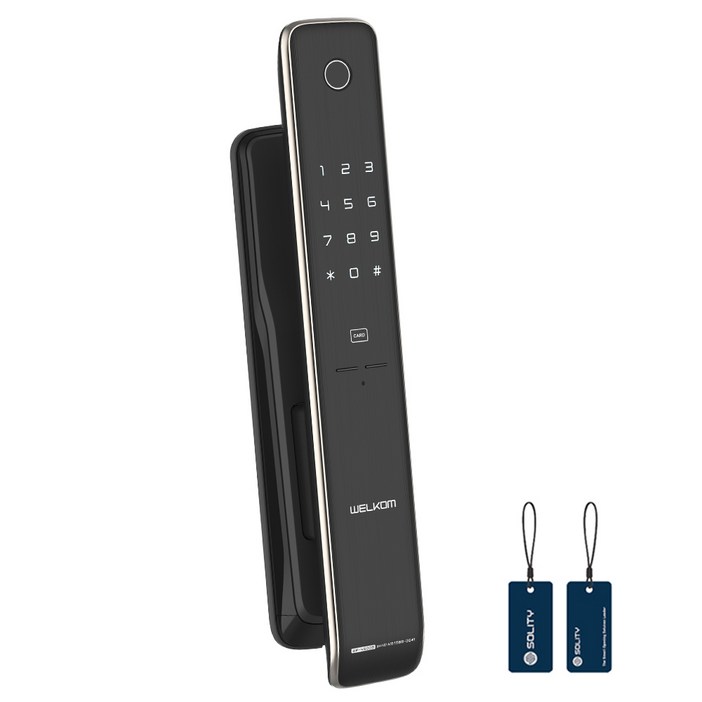 웰콤 솔리티 푸시풀 지문인식 디지털 도어락 WP-4500B, WP-4500B, 고객직접설치