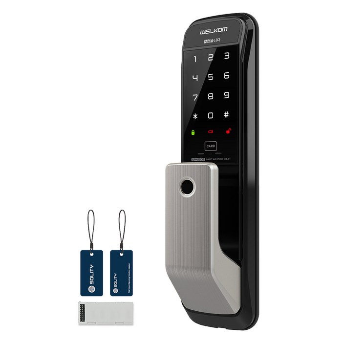 솔리티 웰콤 와이파이팩 무타공 푸시풀 지문인식 디지털손잡이 있음 도어락 WP530B, WP530B, 고객직접설치 솔리티 웰콤 와이파이팩 무타공 푸시풀 지문인식 디지털손잡이 있음 도어락 WP530B, WP530B, 고객직접설치