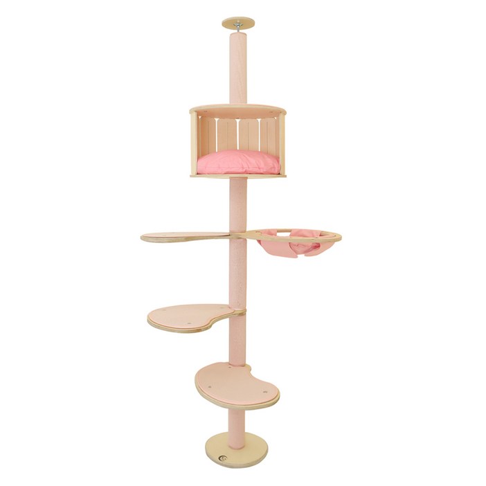 캣츠드림 부족함없이 완벽한 하우스형 풀카펫 캣폴세트 002 대 A형, 핑크, 1세트