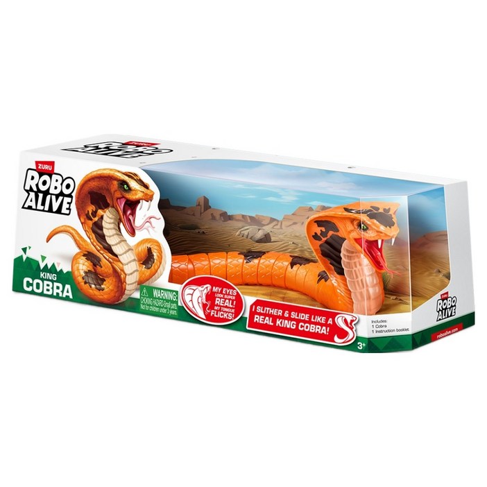 로보얼라이브 아이비젼 아동용 킹코브라 움직이는 뱀 로봇 장난감, 혼합색상, 1개