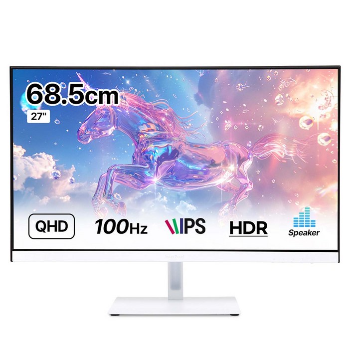 인터픽셀 QHD IPS 컴퓨터 모니터 화이트 100Hz