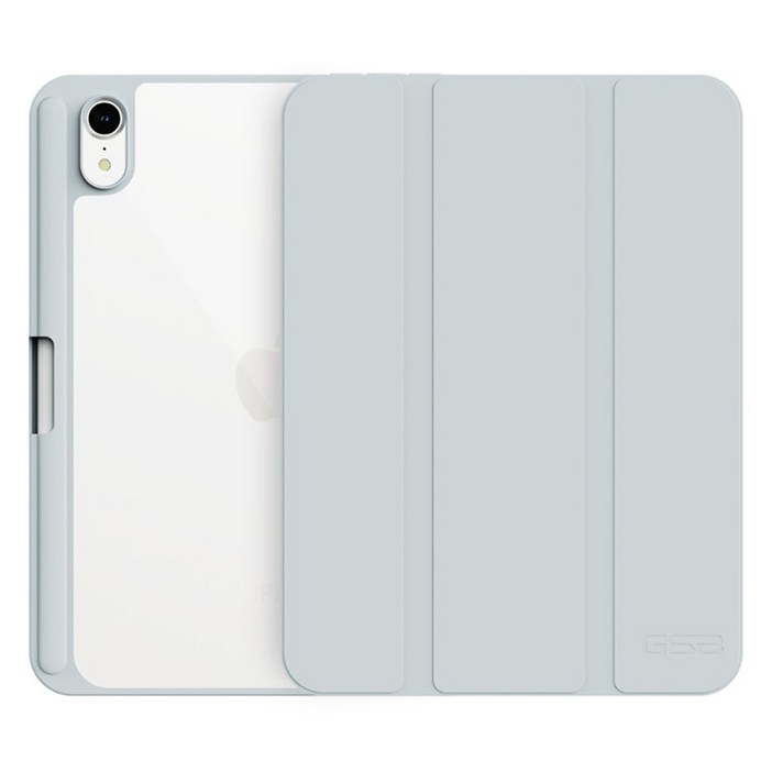 GSB 아이패드 애플펜슬 수납 클리어 하이브리드 케이스, 스카이블루