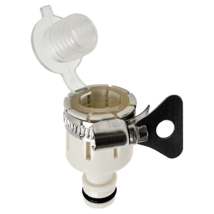 월드크린 호스 수도꼭지 연결 이중 커넥터, 화이트, 1개