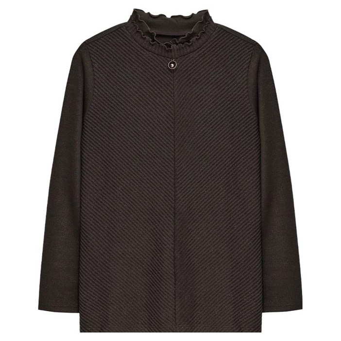 크로커다일레이디 여성용 언발란 프릴넥 티셔츠 CLBWTS112