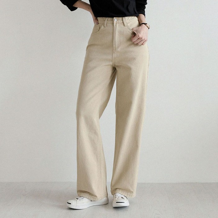 앤드스타일 여성용 숏기본롱 딱맞진 26탄 데일리코튼 인밴딩 와이드 팬츠 264935