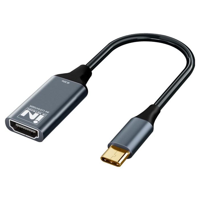 인네트워크 4K UHD 30Hz USB3.1 C타입 to HDMI ver1.4 미러링 컨버터, 1개, IN-U31H19BK