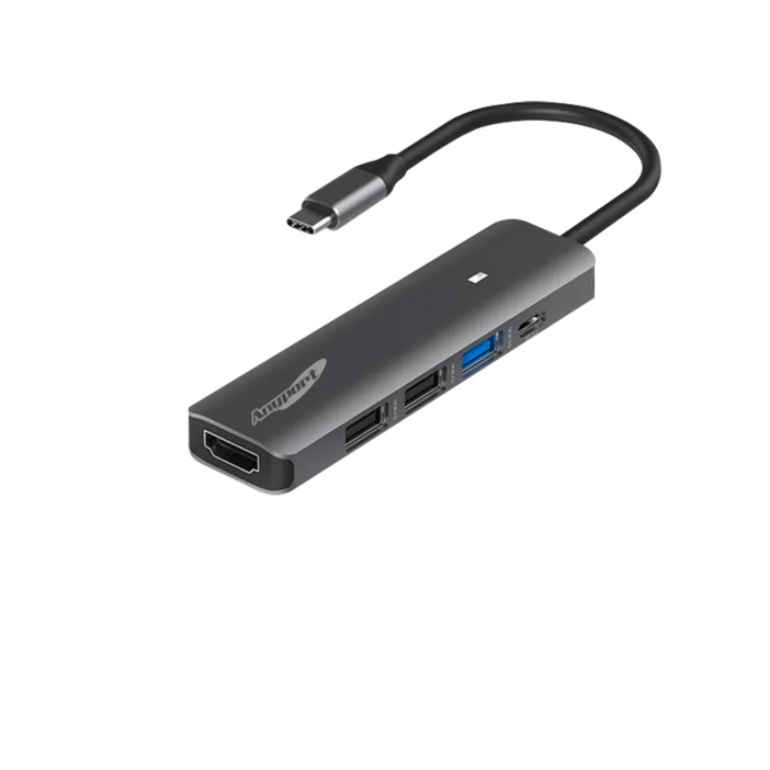 애니포트 5포트 USB 허브 C타입 맥북 삼성 덱스 미러링 멀티포트 APTC51PH, 혼합색상, 1개