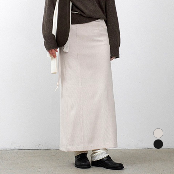 아틀리에나인 여성용 코듀로이 스트링 맥시 스커트 SK5064