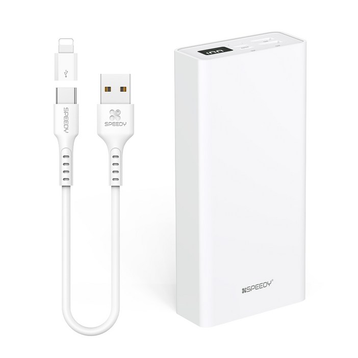SPEEDY 슬림핏 대용량 보조배터리 30000mAh +C타입 케이블