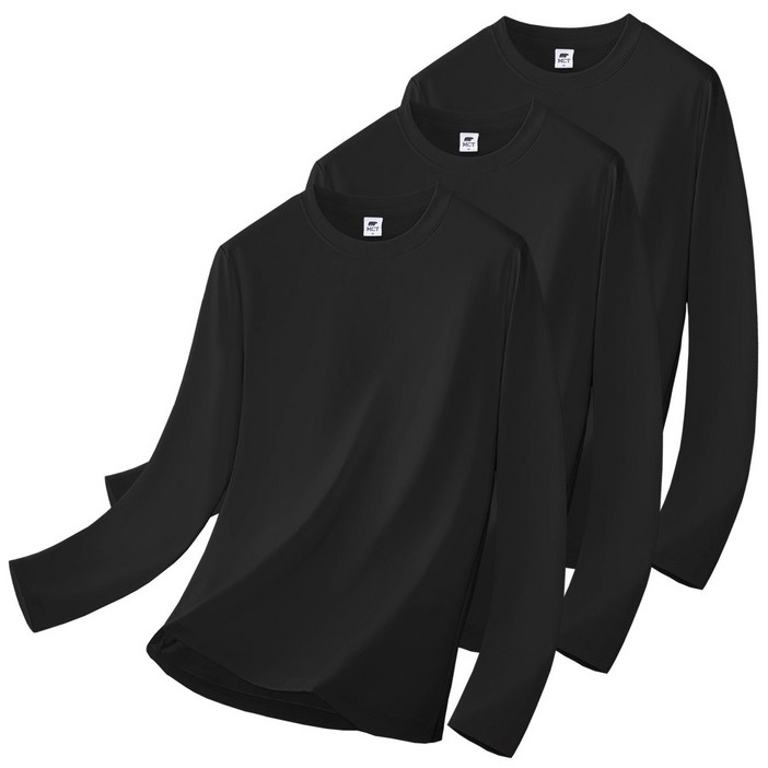 엠씨티 남녀공용 드라이 기능성 쿨 메쉬 긴팔 라운드 티셔츠 3p 세트