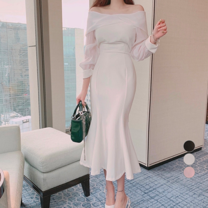 비비에모 오프숄더 우아쉬폰 머메이드 롱 원피스 00722 비비에모 오프숄더 우아쉬폰 머메이드 롱 원피스 00722