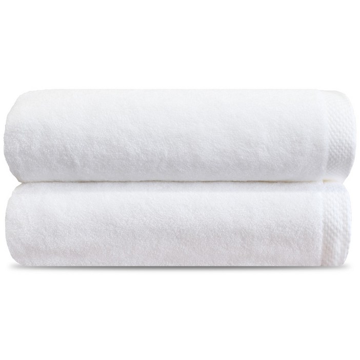 쥬련제작소 호텔 대형 바스타월 450g 40수 면사, 화이트, 2개