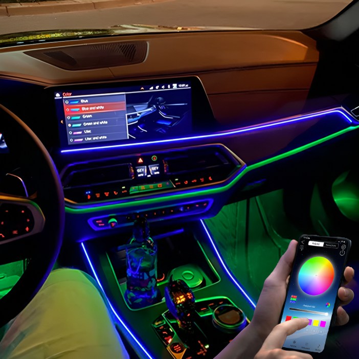 오토크루 소리반응 레인보우 RGB 엠비언트 광섬유 무드등 AC-L01 USB 3m