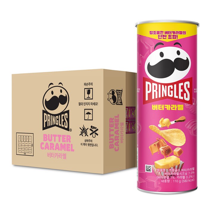 프링글스 켈로그 버터카라멜, 110g, 12개