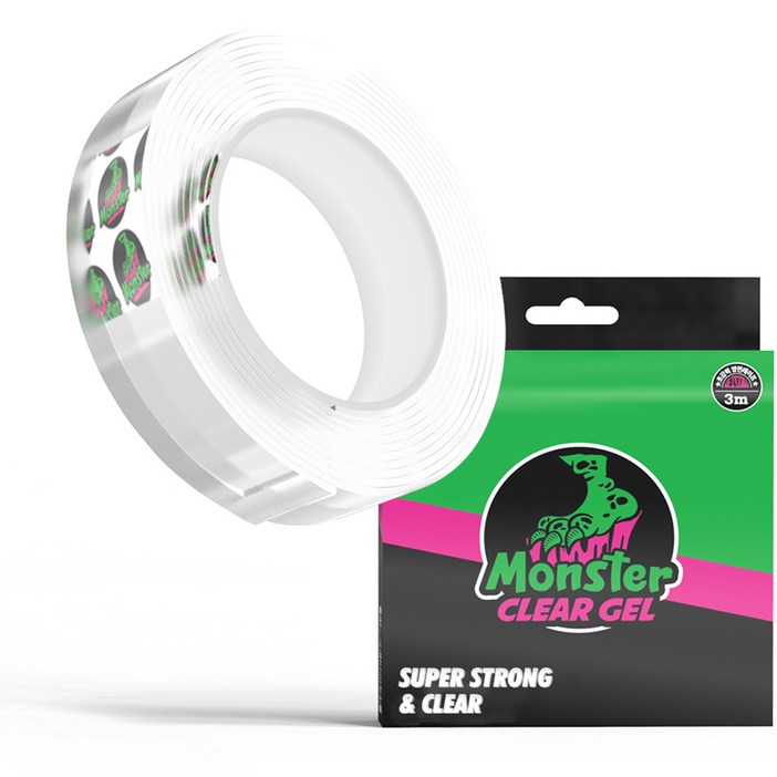 몬스터겔 다용도 초강력 실리콘 양면테이프 30mm x 3m, 투명, 1개