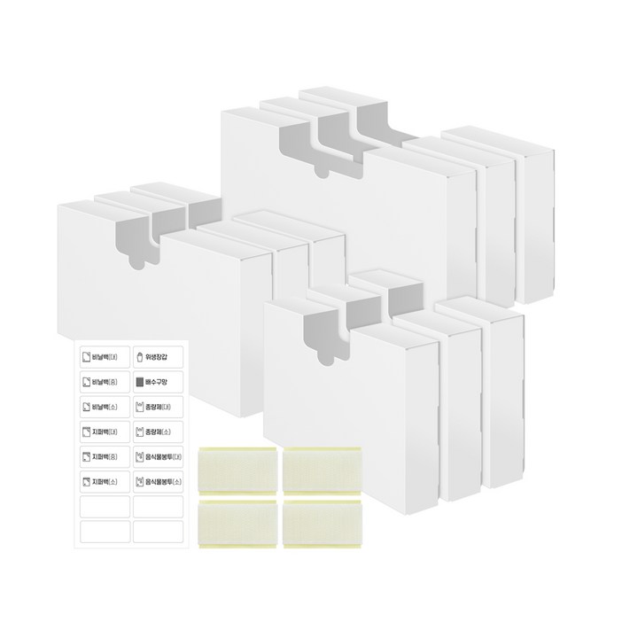 위주 비닐봉투 정리함 대3P  중3P 소3P  벨크로 4P  스티커  설명서