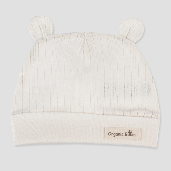 오가닉붐 아동용 아일렛 자카드 모자