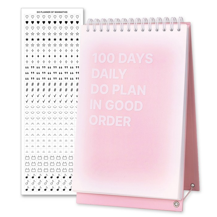 워너디스 DO 데일리 100일 탁상 데스크 스터디 플래너  스티커 세트, 핑크, 1세트