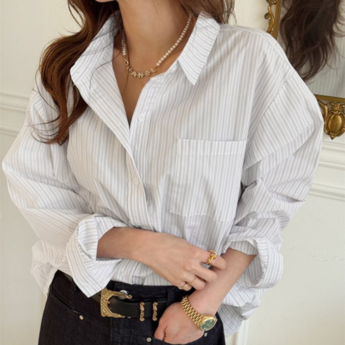 난닝구 여성용 바분코 스트라이프 셔츠
