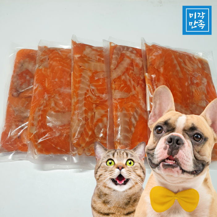 반려동물간식 연어파지 혈합육 500gx5팩 강아지 고양이 간식 사료, 500g
