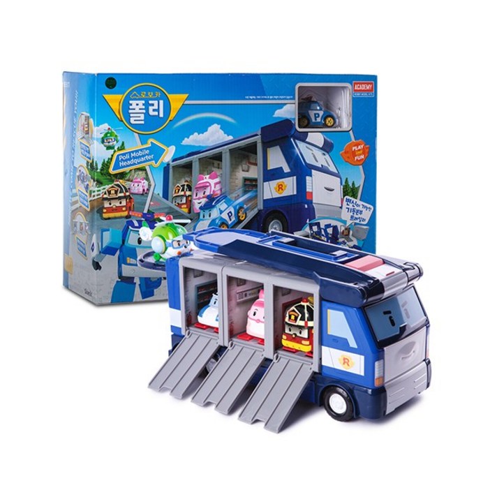 로보카폴리 기동본부 트레일러  다이캐스팅 폴리 세트
