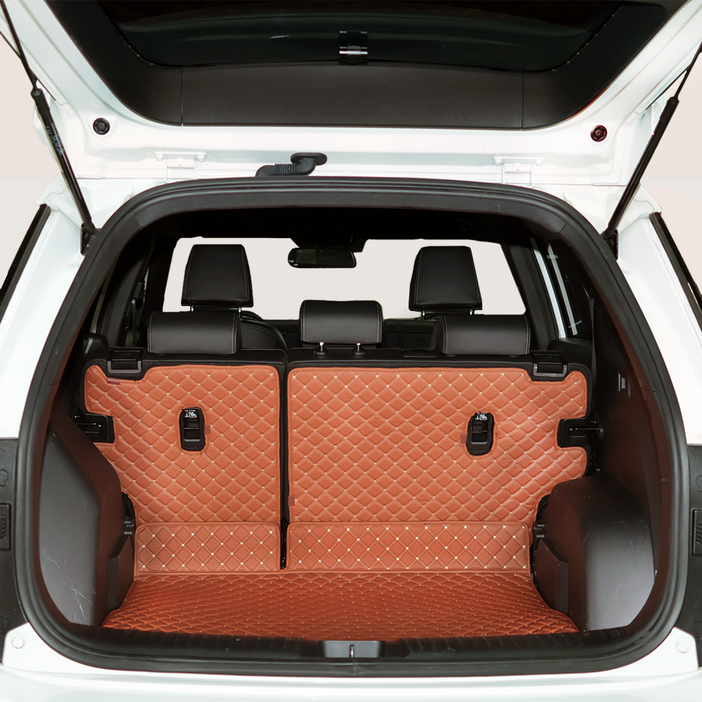 쌍용 토레스 T7 T5 가죽 퀼팅 트렁크매트 분리형 트렁크 바닥, 블랙레드, 토레스 T7