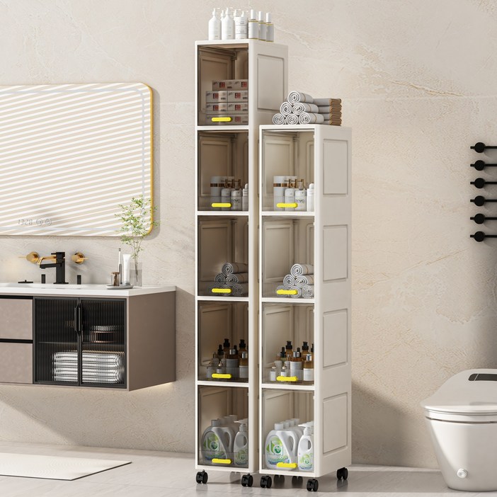 CUBBYCASE 이동플랩형 틈새수납장 틈새장 다용도, 1개, White