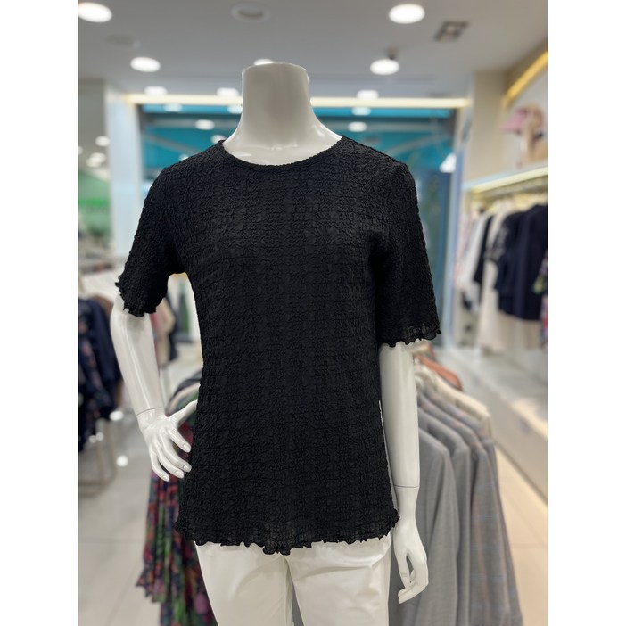 크로커다일레이디 주름 라운드 티셔츠 CLDMTS104