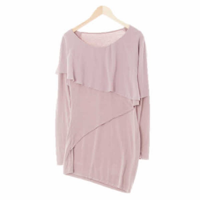 3094 지컷 모브미스트라벤더 레이어드플랩쉬폰블라우스 Free