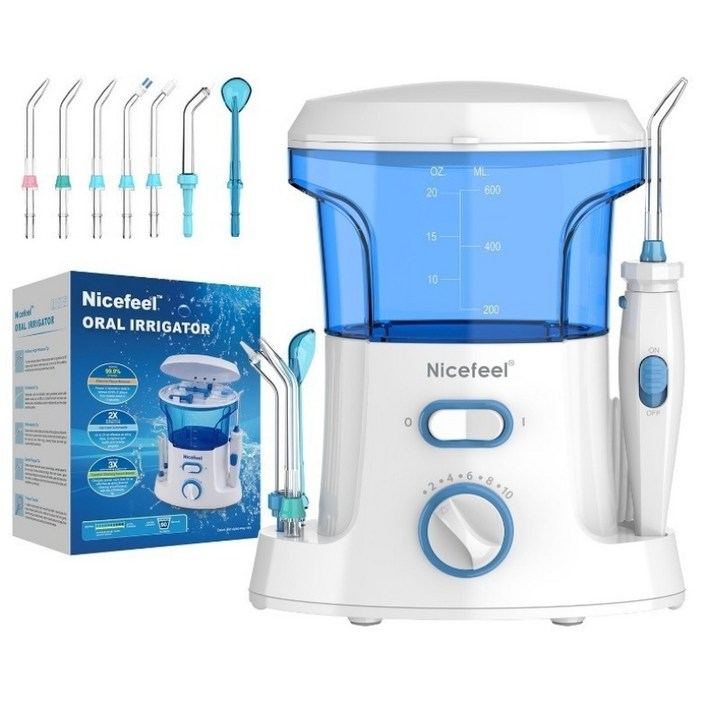 600ml 구강세정기 10단 수압 조절 구강세정기7 개노즐팁 가정용구강세정기 구강세정기 워터펄스