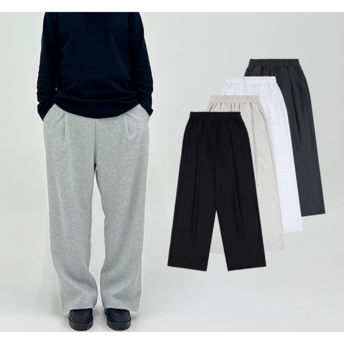 총장 112cm 키큰남자바지 국내생산 라루루스튜디오 원턱 와이드핏 트레이닝 바지 남자 츄리닝 바지 키작남바지 남녀공용
