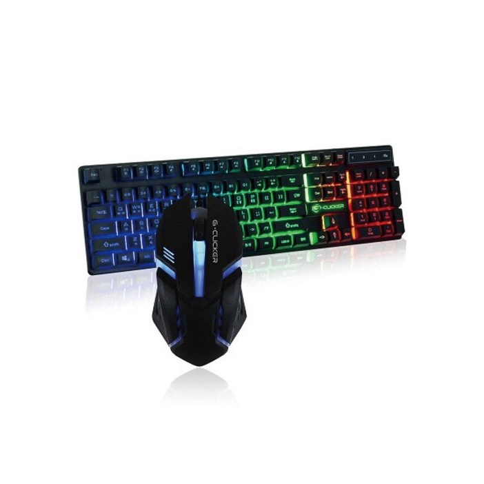 지클릭커 슈퍼히어로 유선키보드 마우스 세트