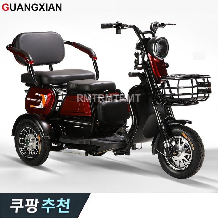 알엠티 KC인증 삼륜 중형 전동스쿠터 국내 당일배송 할인행사 깜짝할인, 1개, 블랙