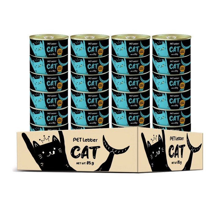 펫레터 참치&타우린 85g x 24개입 고양이 캔, 참치&타우린, 85g, 24개