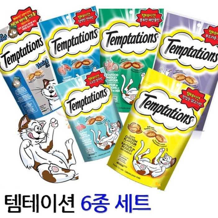 스마트리빙 [꼼냥] 고양이 간식 템테이션 6종 콤보 세트 스낵