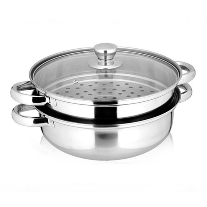 모두 다용도 이유식 인덕션 가스렌지 스테인레스 2단 찜솥 찜냄비 스텐 찜기, 1개, 28cm