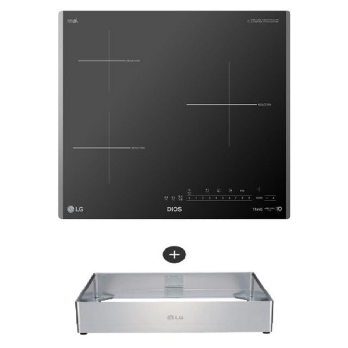 LG 디오스 인덕션 빌트인 3구 전기레인지 글라스 본품 + 프리스탠딩 자재 15cm
