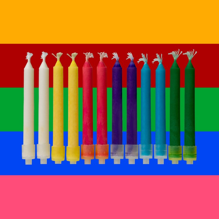 25년 새해 레인보우 오로라 초 무지개 색깔초 인싸생일초, 12개